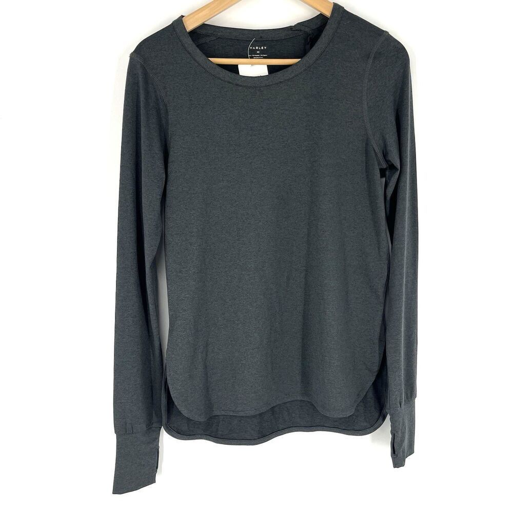 Evereve Varley Top Size XS Womens Gray Kearney Long Sleeve Active Tee Shirt
